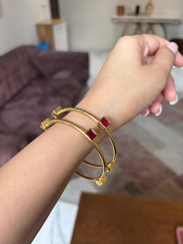 Ruby Square Bangle